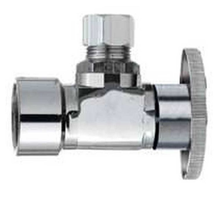 Plumb Pak Pp46pclf 1 4 Turn Angle Stop Valve 1 2 X 1 4 In Fip X Od Brass Body