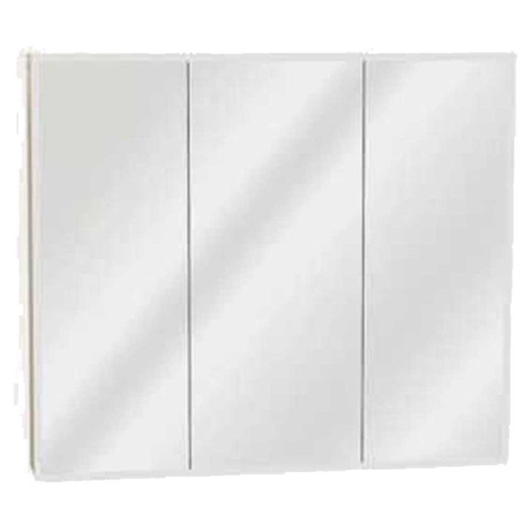 Zenith M36 Beveled Edge Mirrored Frameless TriView Medicine 36 in W X 33/4 in D, White