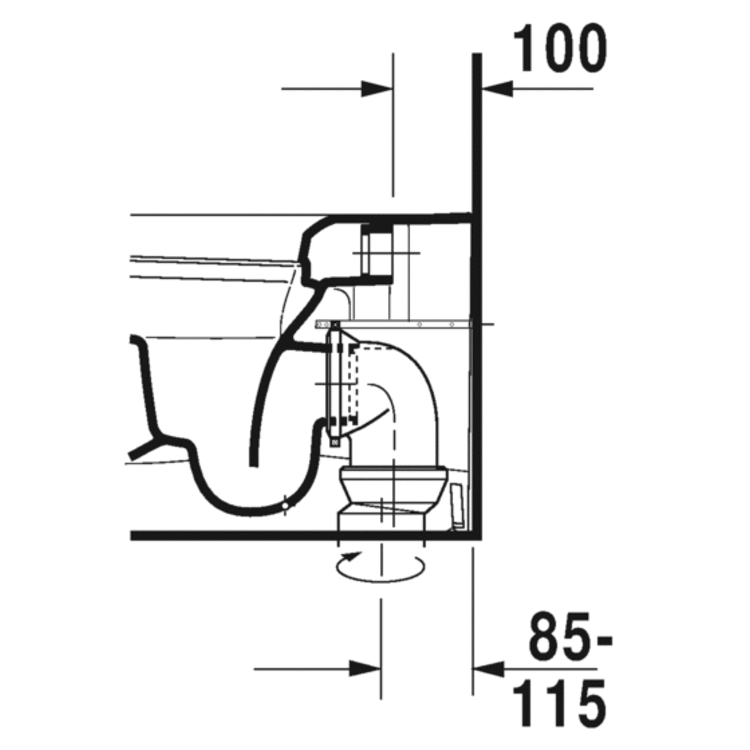 Duravit 2169090092 ME by Starck Dual Flush OnePiece Floor Mounted Back