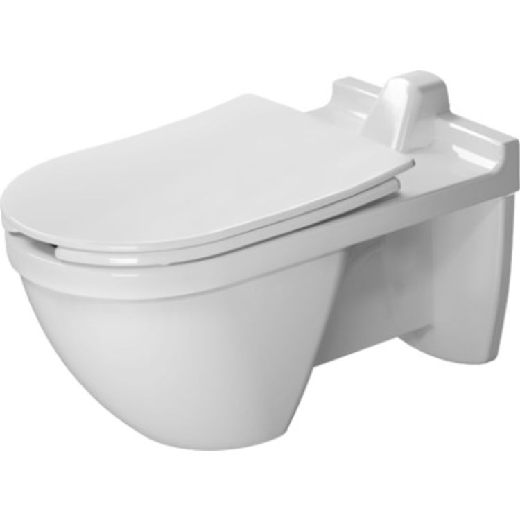 Duravit 2560090000 Duravit 2560090000 Starck 3 Single Flush One-Piece Wall Mounted Elongated Toilet in White Finish