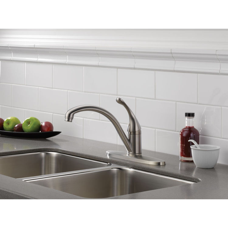 View 3 of Delta 140-WE-DST Delta 140-WE-DST Collins Single Handle Kitchen Faucet in Chrome Finish