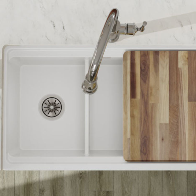 Elkay SWUF3320WH Fireclay 33" x 1915/16" x 93/16" Double Bowl