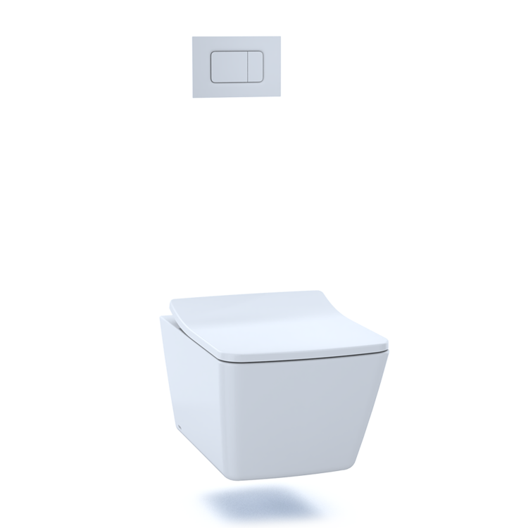 White-SS249 Cotton White TOTO SS249#01 SoftClose Seat Slim Square Non-Slamming Lid for SP Wall-Hung Toilet
