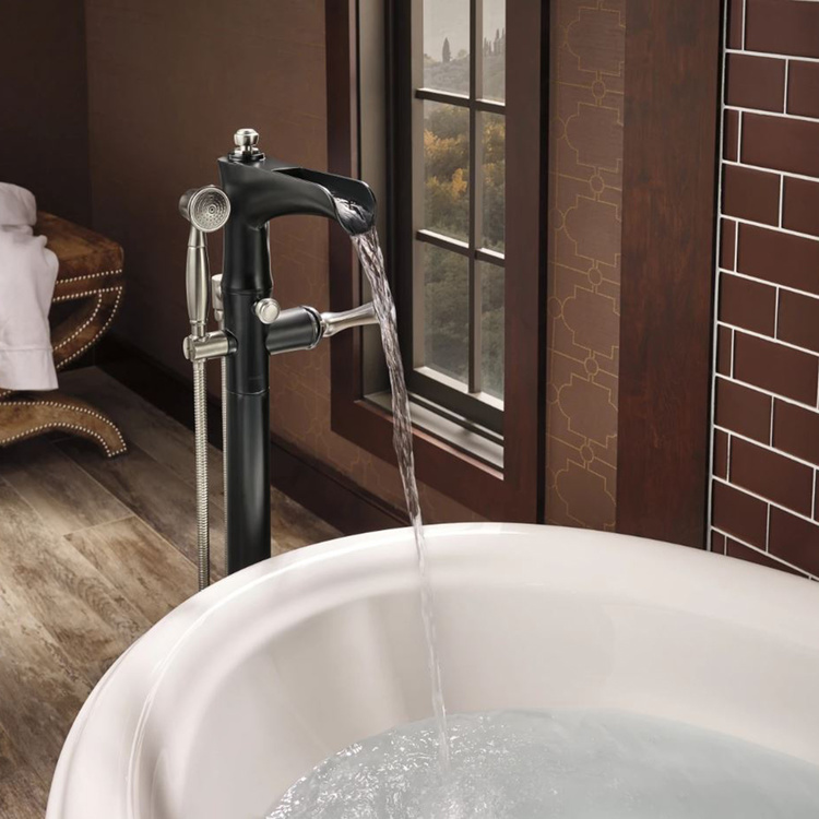 Brizo T70161GL Rook SingleHandle Floor Mount Freestanding Tub Filler