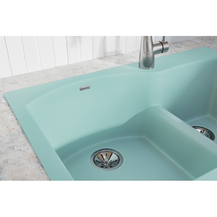 Elkay ELXH3322RMT0 Quartz Luxe 60/40 Double Bowl Dropin Sink with Aqua