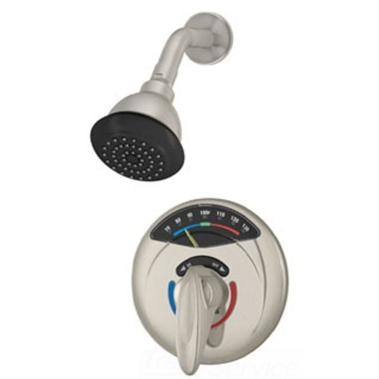 Symmons 1-1000VT-STN Symmons 1-1000VT Satin Nickel Visu-Temp Series with Clear-Vue Shower System