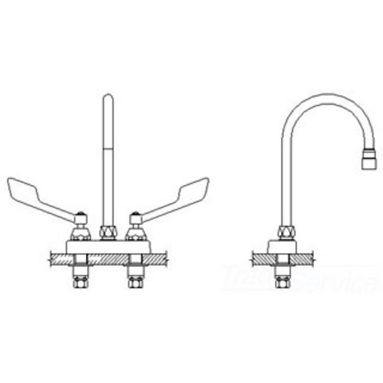 Delta 27C4935-LS Delta 27C4935-LS CER-TECK 2-Handle Cast Centerset Lavatory Faucet, Limited Swing 6