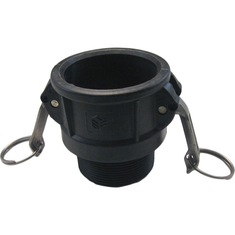 Banjo 200B Cam & Groove Fitting – Type B 2" Female Coupler X 2" MNPT, Polypropylene